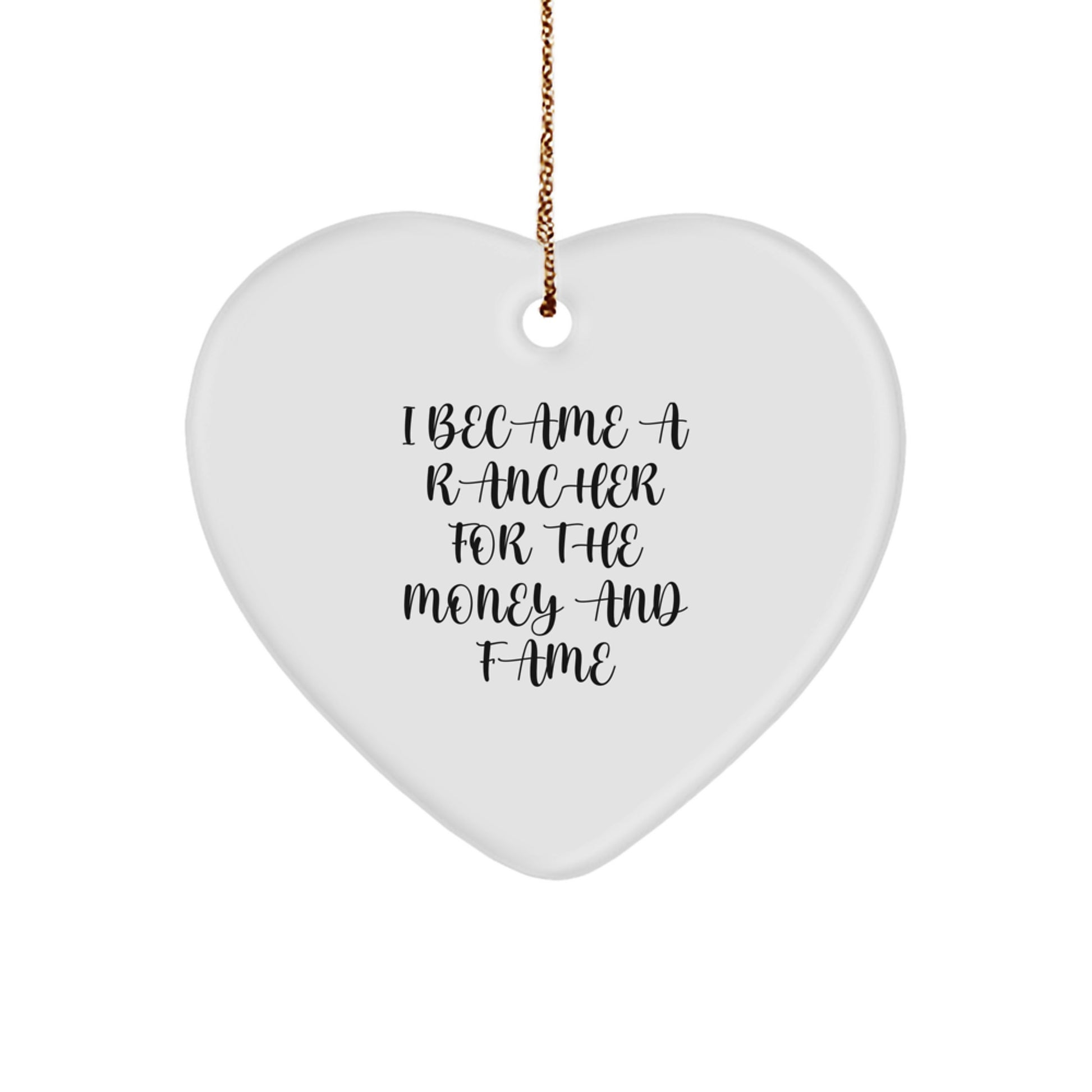 Funny Rancher Christmas Unique Gifts from Men to Family Members, Heart Ornament for Ranchers, Unique Christmas Unique Gifts for Rancher Family - Image 1