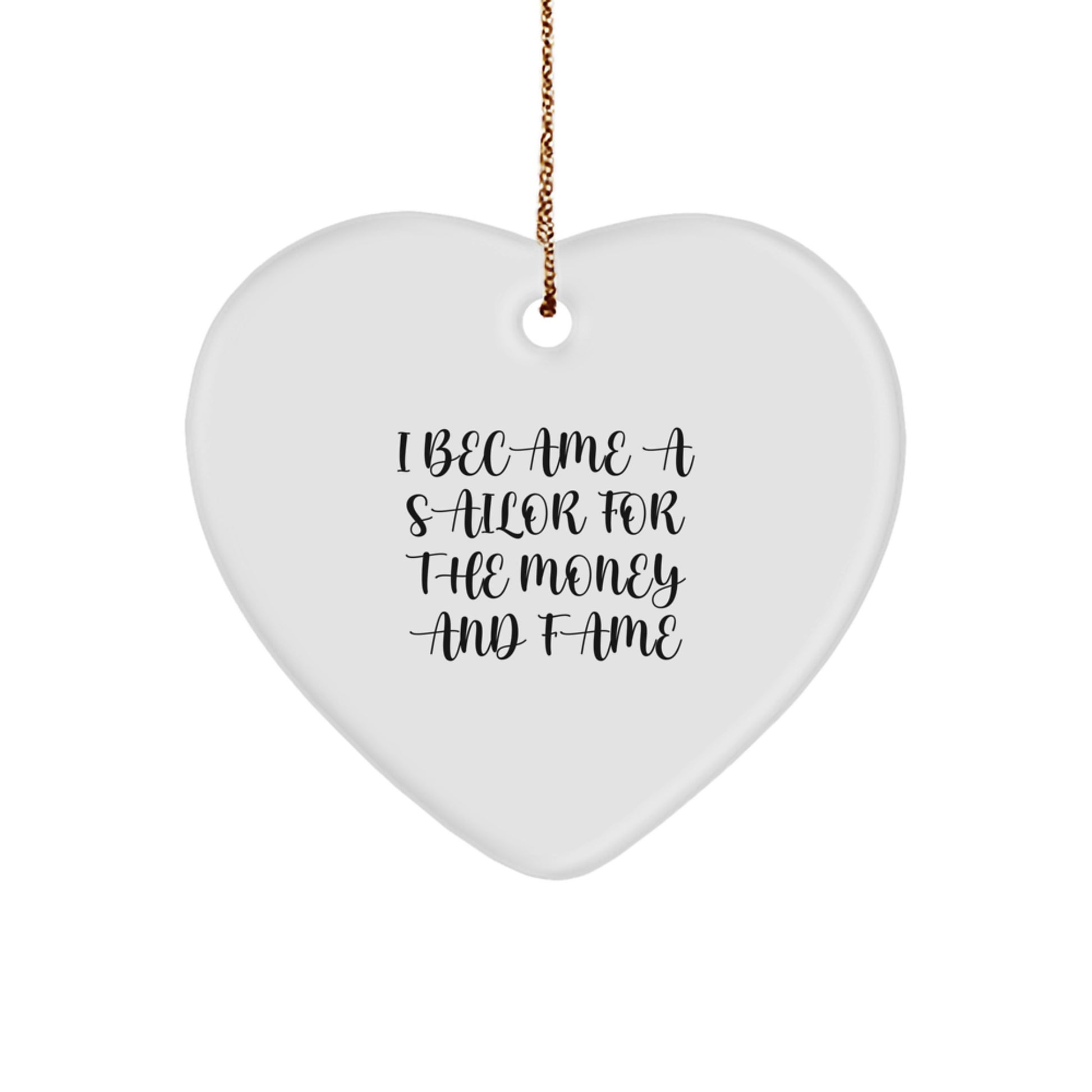 Funny Sailor Heart Ornament Gifts from Men to Friends, Unique Christmas Decorations for Sailor Home, Heart Shaped Decor - Image 1