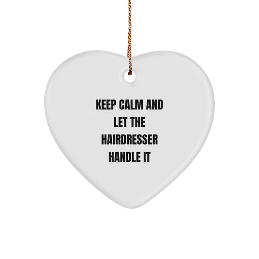 Funny Hairdresser Heart Ornament Gifts from Friends, Coworkers, Family for Christmas Unique Presents - Image 1