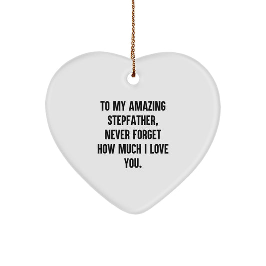 Stepfather Gifts from Women to My Amazing Stepfather - Heart Ornament for Christmas Unique Gifts - Image 1