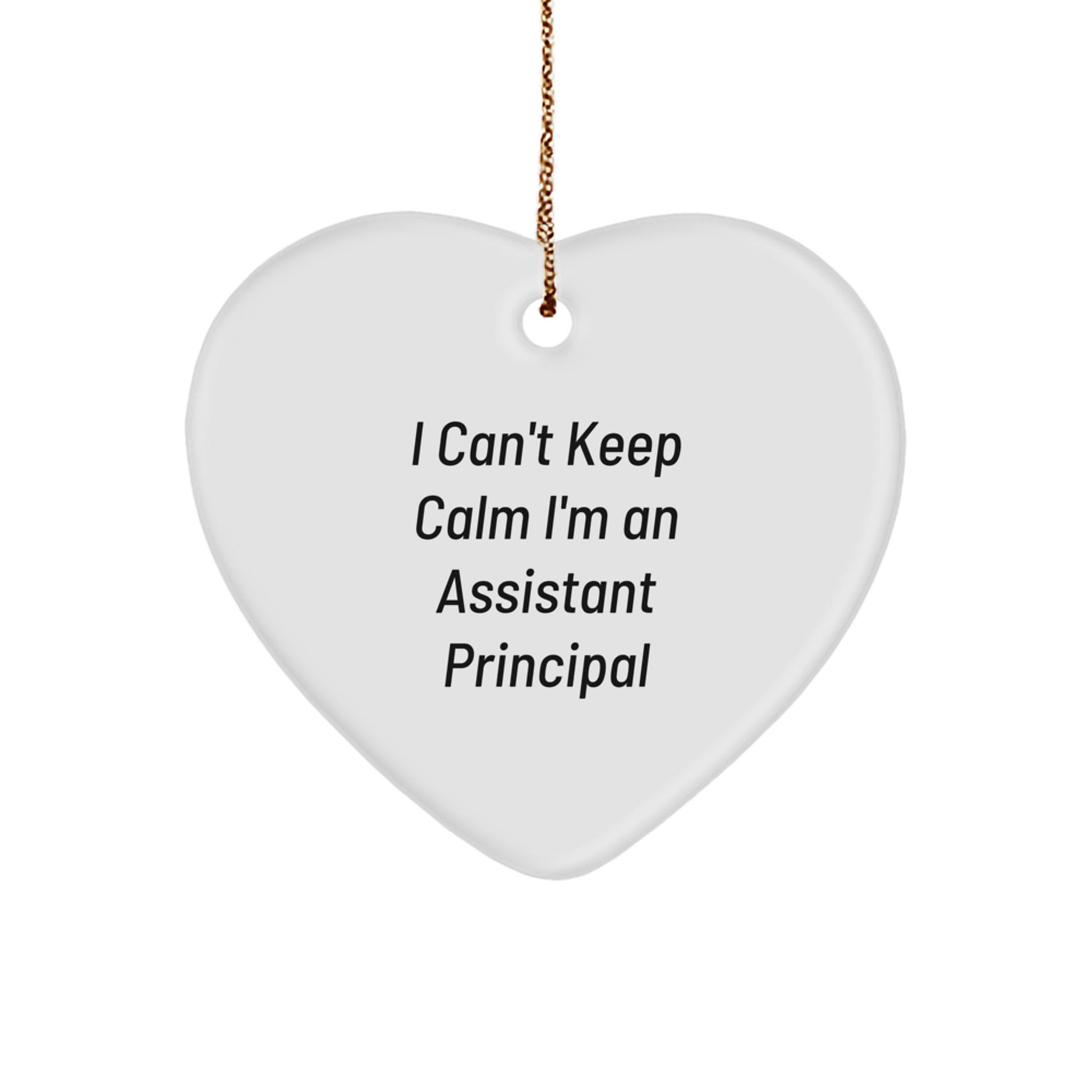 Funny Assistant Principal Gifts for Men, Heart Ornament with I Can't Keep Calm I'm An Assistant Principal Quote, Christmas Unique Gifts from Friends - Image 1