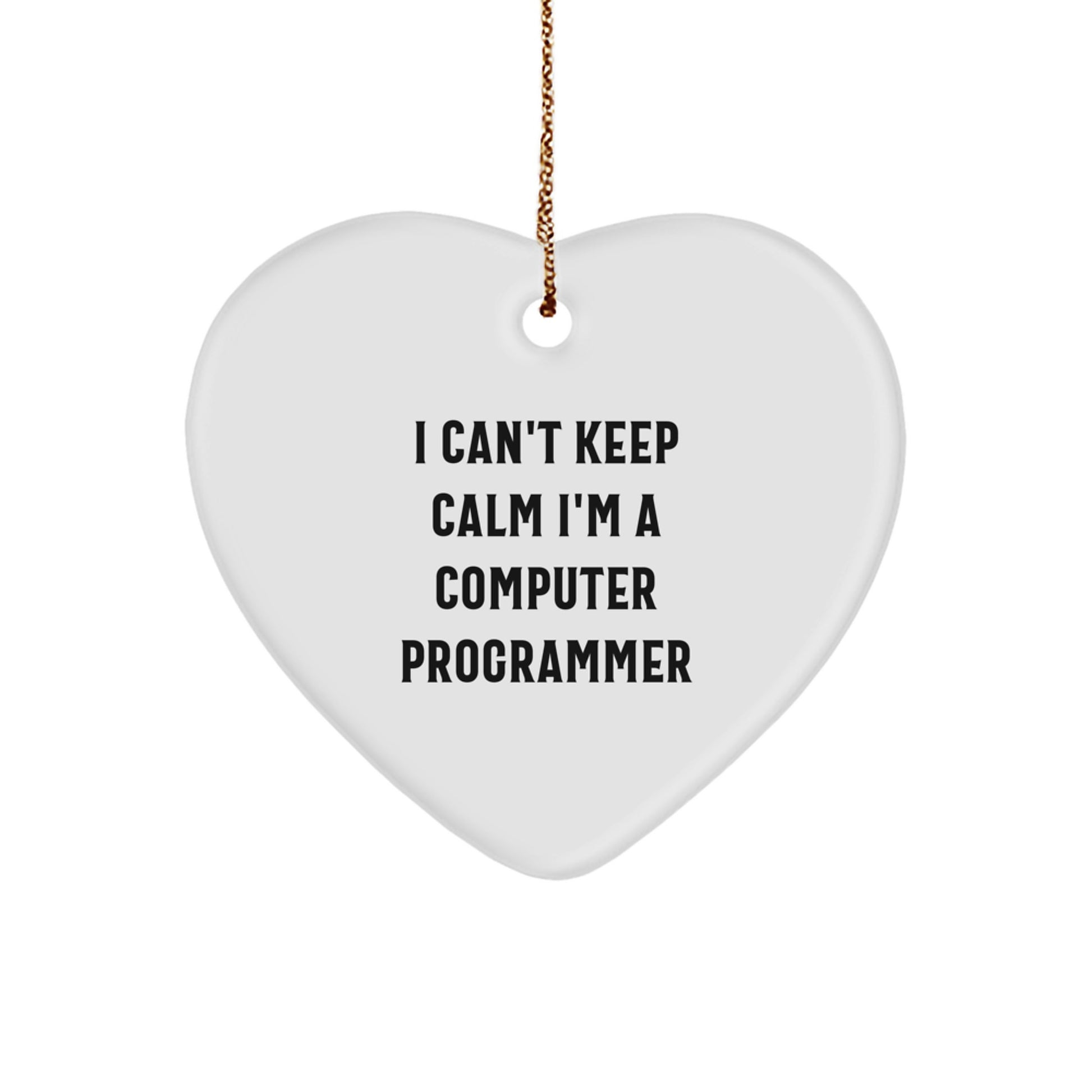 Funny Computer Programmer Gifts for Him, Heart Ornament, I'm A Computer Programmer, Gifts from Friends, Unique Christmas Decorations, White Heart Shaped - Image 1