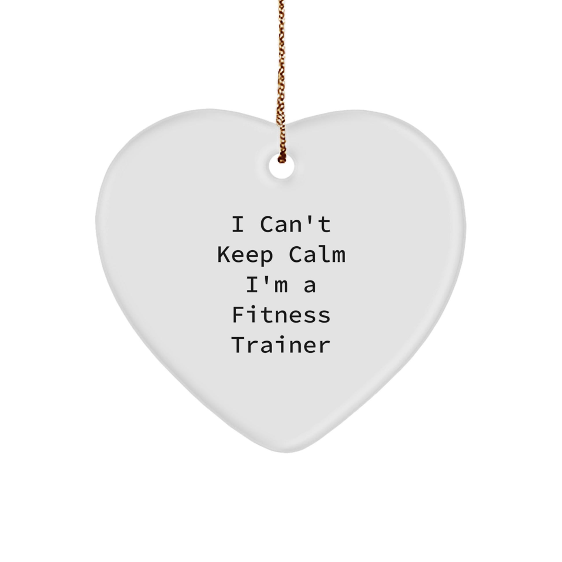 Funny Fitness Trainer Gifts from Friends, Funny 'I Can't Keep Calm I'm A Fitness Trainer' Heart Ornament, Fitness Trainer Christmas Unique Gifts - Image 1