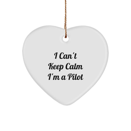 Funny Pilot Heart Ornament Gifts from Family to Pilot Men Christmas Unique Gifts - Image 1