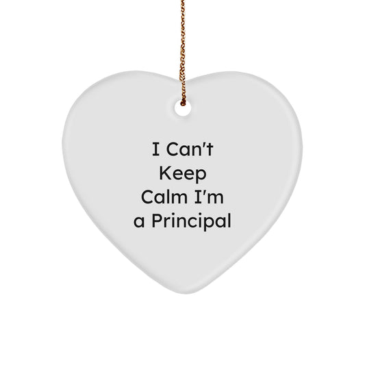 Funny Principal Heart Ornament Gifts from Men to Friends, Principal Christmas Unique Gifts - Image 1