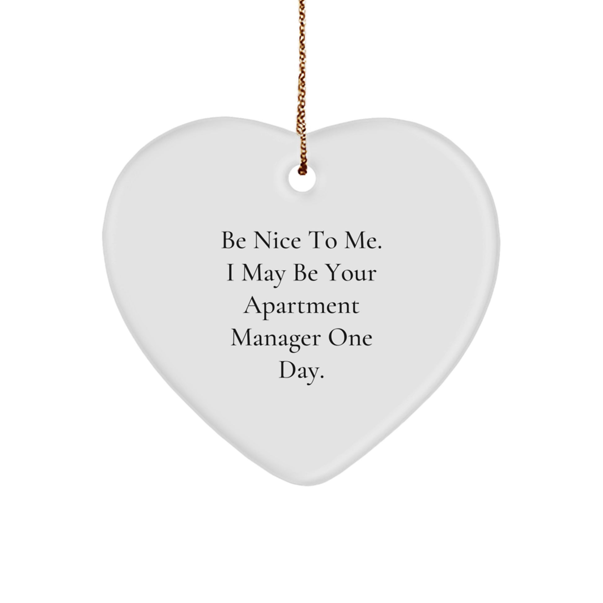 Funny Heart Ornament for Apartment Manager Gifts from Family Members - Inspirational Holiday Decorations for Christmas Unique Presents - Image 1