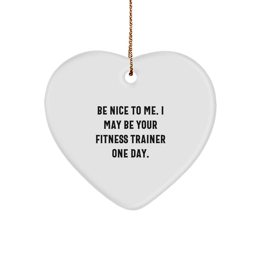 Funny Fitness Trainer Heart Ornament Gifts from Friends for Fitness Trainers, Men, Women, Christmas Unique Gifts - Image 1