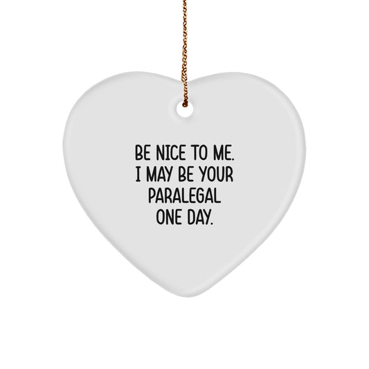 Funny Paralegal Heart Ornament Gifts from Men to Friends for Christmas Unique Presents - Image 1