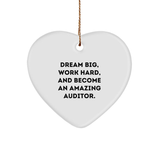 Unique Gifts from Family to Amazing Auditors, 'Dream Big' Inspirational Heart Ornament, Christmas Decorations - Image 1