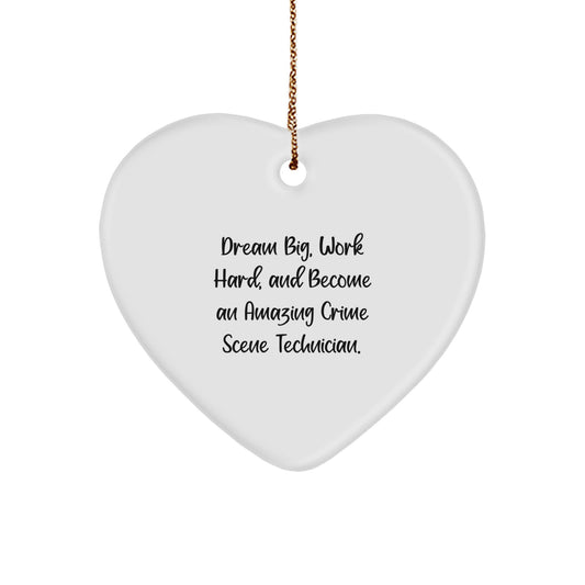 Funny Crime Scene Technician Heart Ornaments, Gifts from Friends and Family, Crime Scene Technician Gifts for Christmas Unique Gifts - Image 1