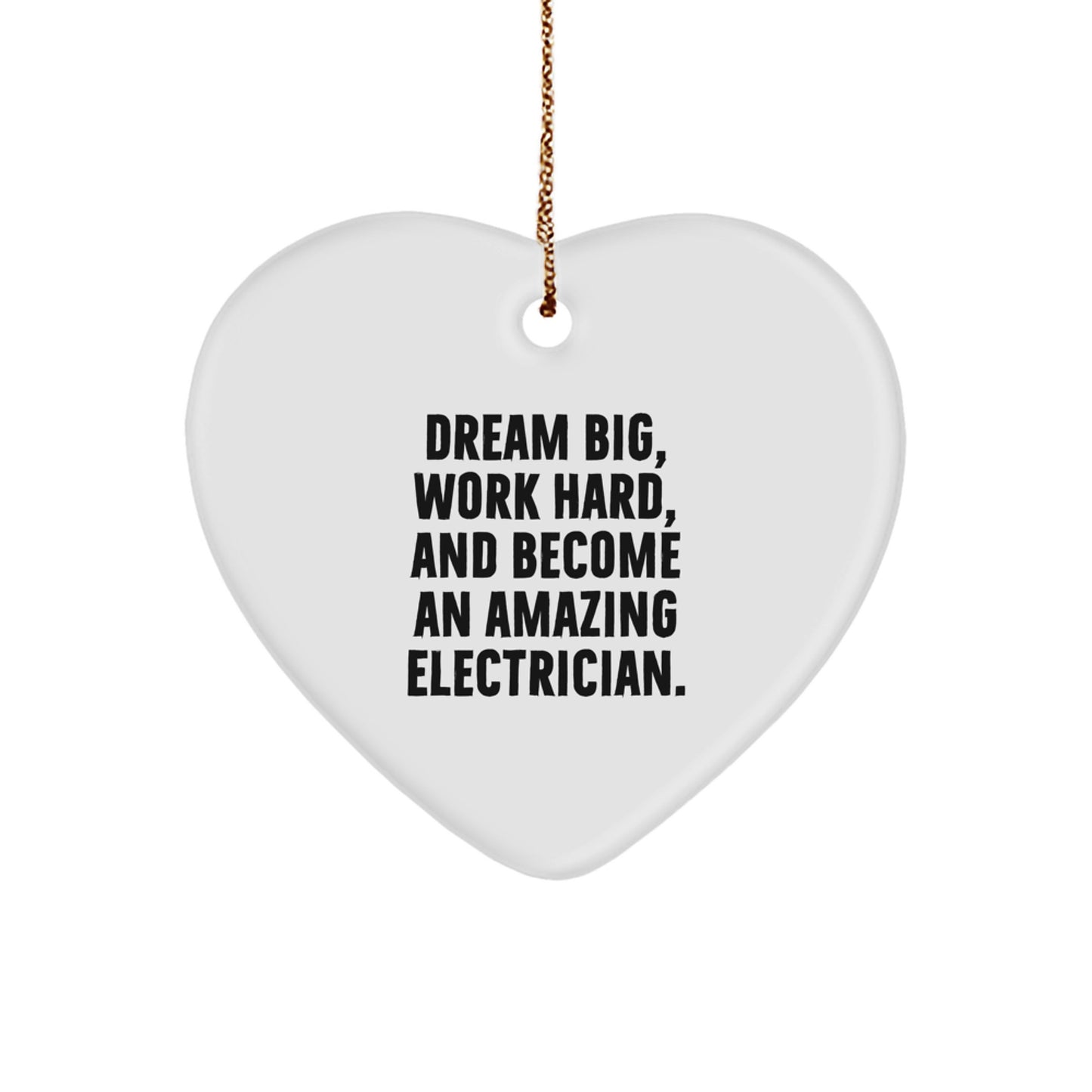 Fun Inspirational Electrician Heart Ornament Gifts from Friends and Family for Men, Unique Christmas Decorations - Image 1
