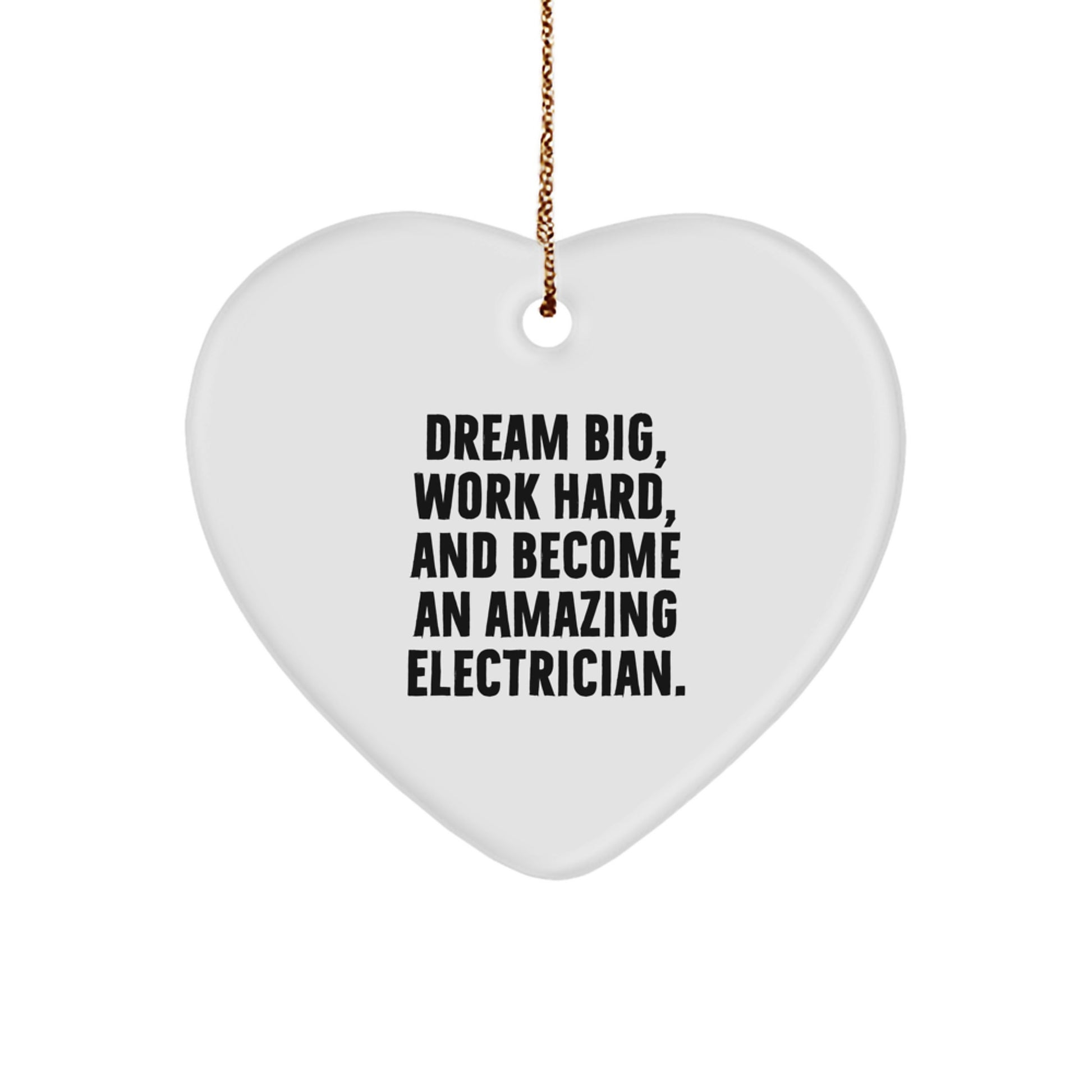 Fun Inspirational Electrician Heart Ornament Gifts from Friends and Family for Men, Unique Christmas Decorations - Image 1