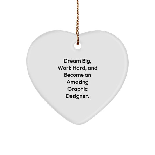 Funny Graphic Designer Heart Ornament Gifts for Him, Unique Christmas Decorations for Graphic Designers, Gifts from Men to Friends - Image 1