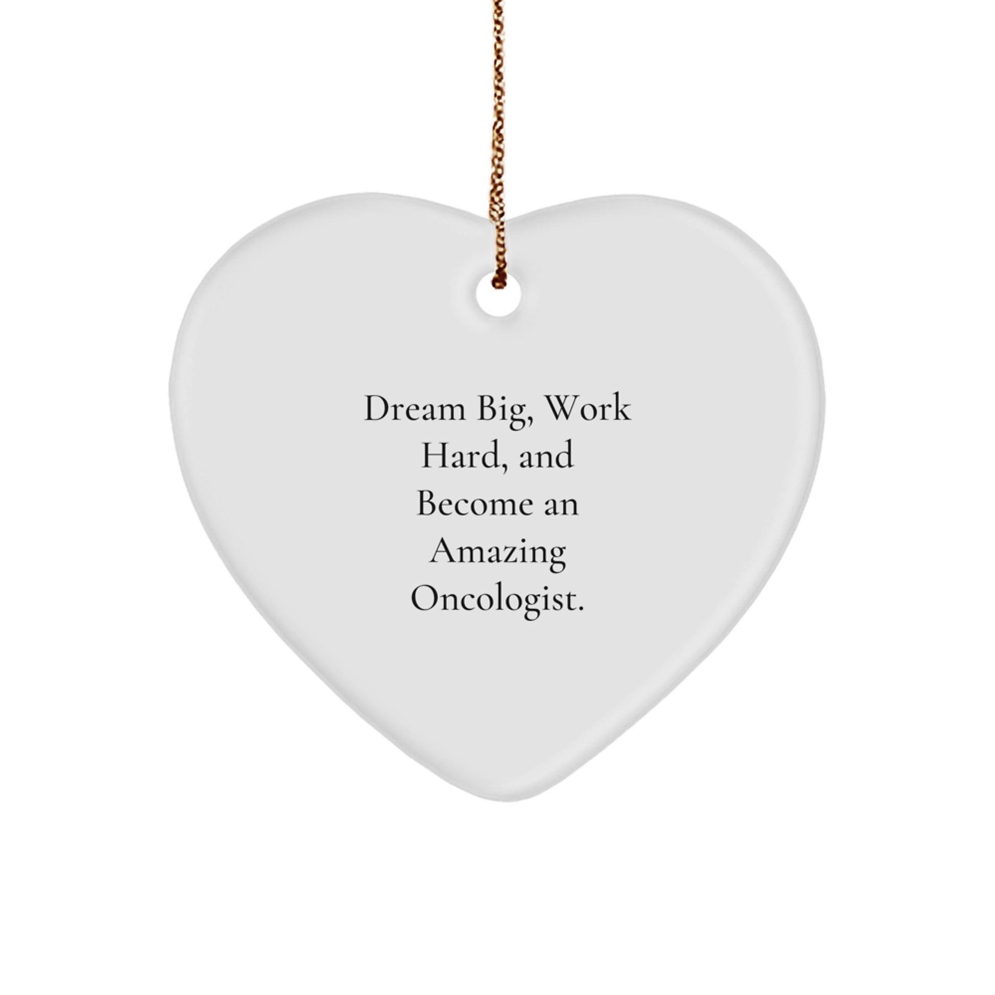 Gifts from Family and Friends for Oncologist Men Christmas Unique Heart Ornaments - 'Dream Big, Work Hard, And Become An Amazing Oncologist.' - Image 1