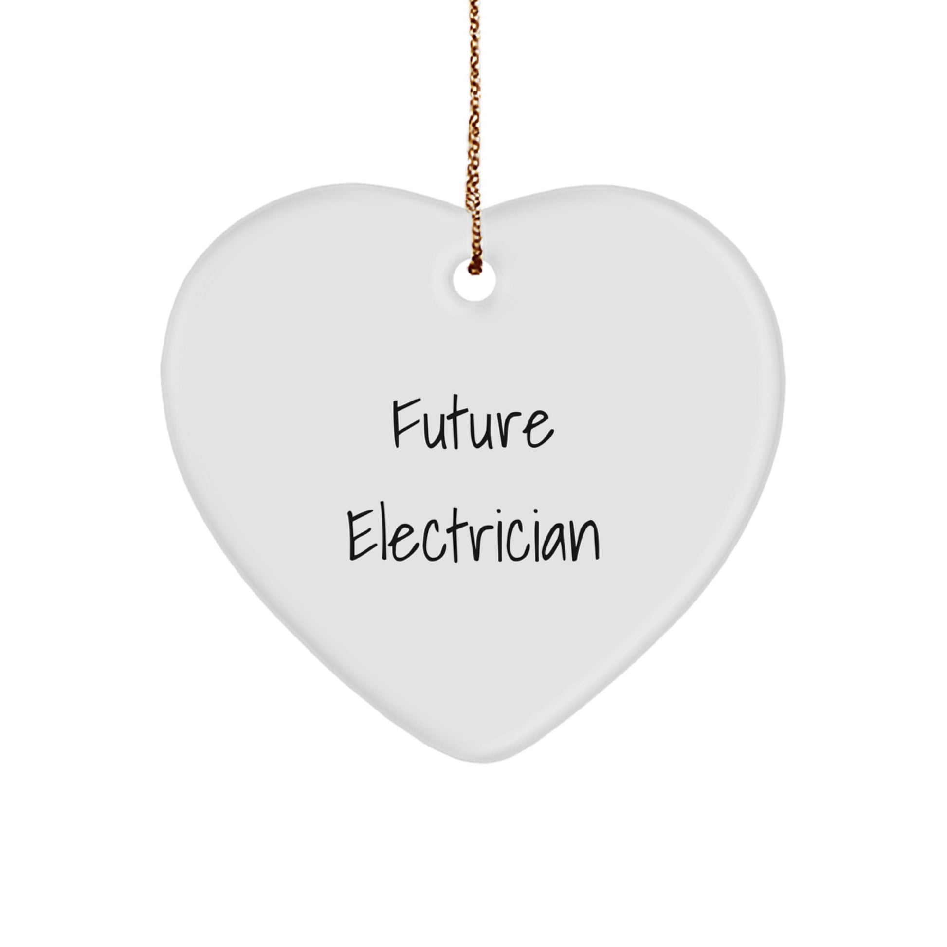 Funny Future Electrician Heart Ornament for Men Gifts from Family, Christmas Unique Gifts for Electrician Friends, Electrician Heart Shaped Decoration - Image 1