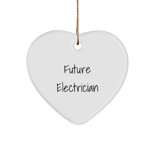 Funny Future Electrician Heart Ornament for Men Gifts from Family, Christmas Unique Gifts for Electrician Friends, Electrician Heart Shaped Decoration - Image 1