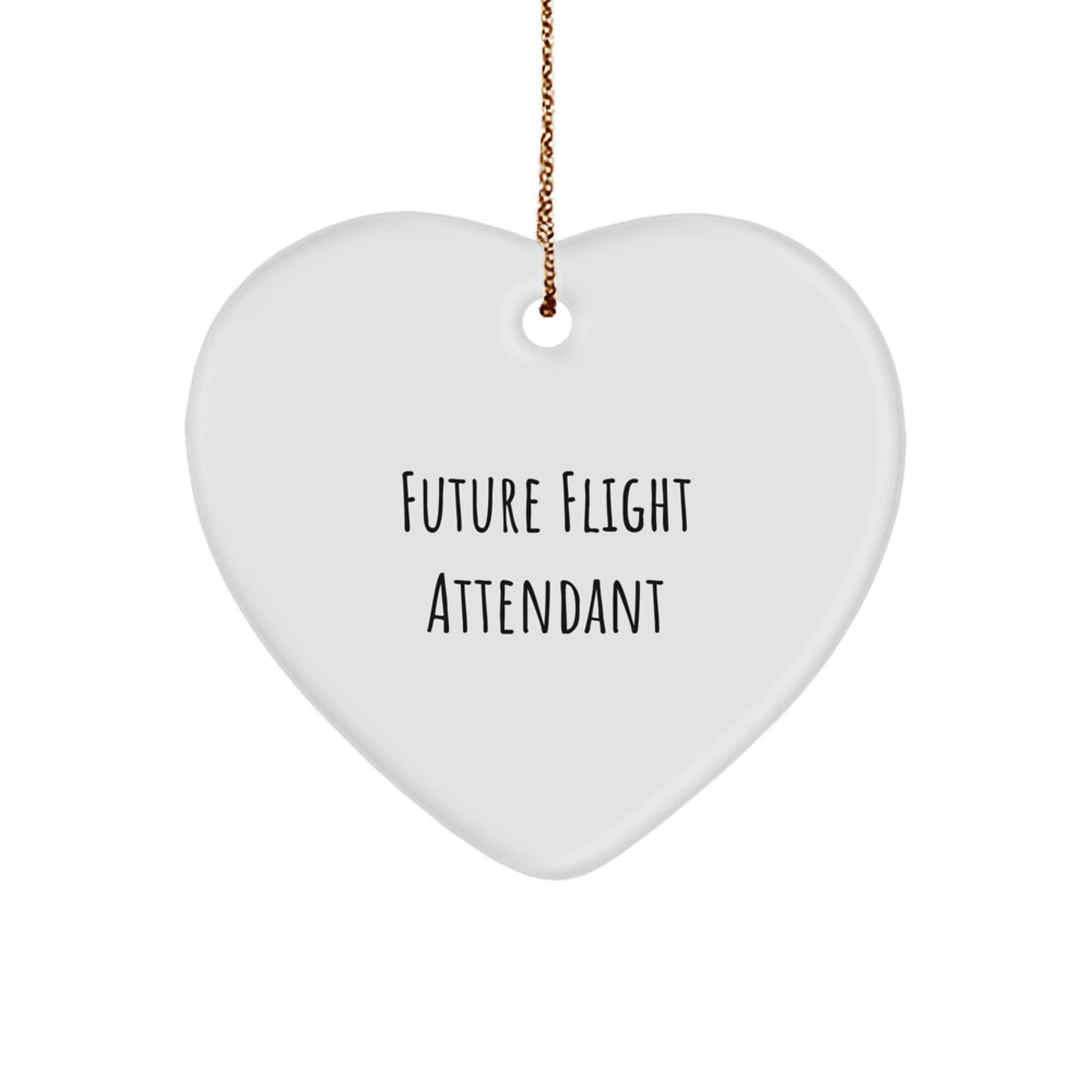 Funny Quote Gifts for Flight Attendant Christmas Heart Ornament from Friends - Image 1
