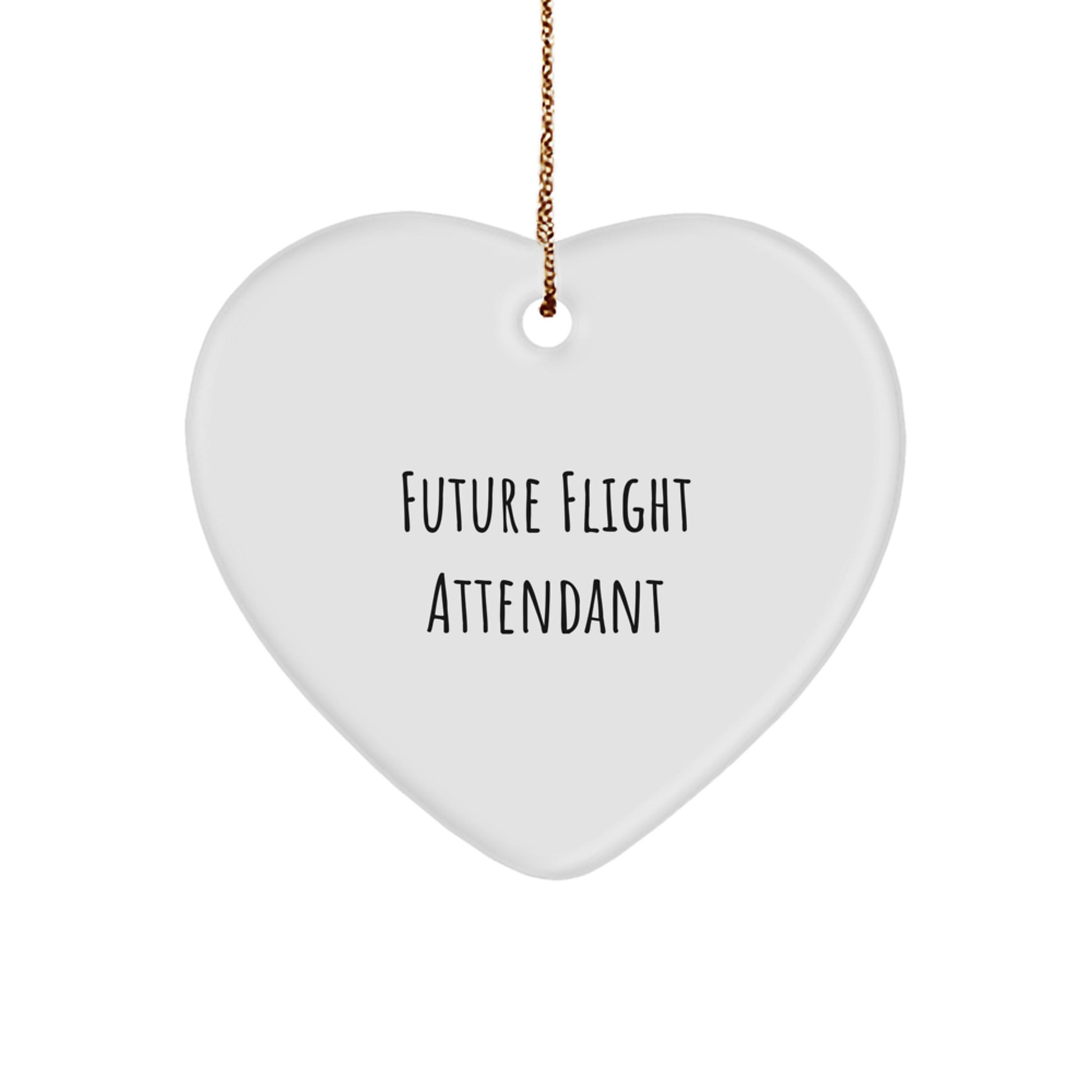 Funny Quote Gifts for Flight Attendant Christmas Heart Ornament from Friends - Image 1