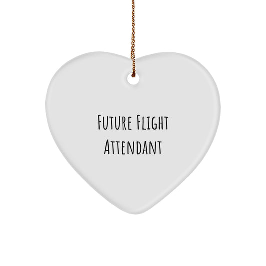 Funny Quote Gifts for Flight Attendant Christmas Heart Ornament from Friends - Image 1