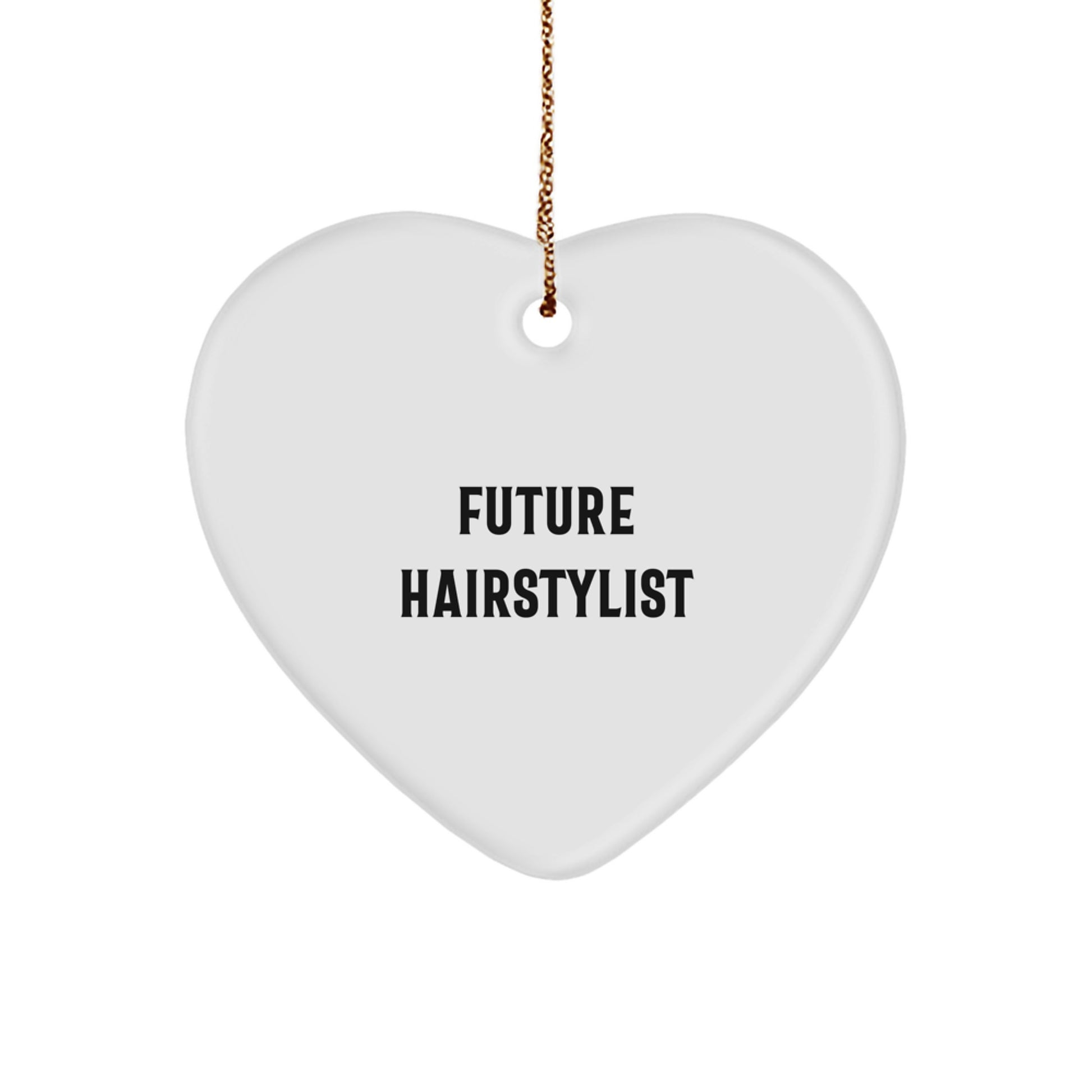 Funny Hairstylist Gifts from Family - Future Hairstylist Heart Ornament for Christmas Unique Gifts - Image 1