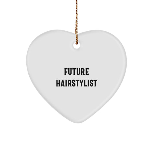 Funny Hairstylist Gifts from Family - Future Hairstylist Heart Ornament for Christmas Unique Gifts - Image 1