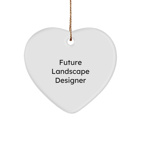 Funny Future Landscape Designer Heart Ornament Gifts from Friends and Family for Christmas Unique Presents - Image 1