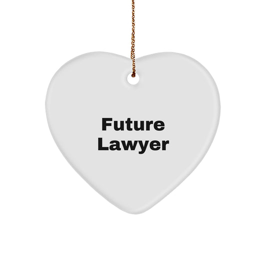 Funny Lawyer Gifts for Future Lawyer, Heart Ornament, 'Future Lawyer', Christmas Unique Gifts from Friends, Family to Men, Women, Coworkers - Image 1