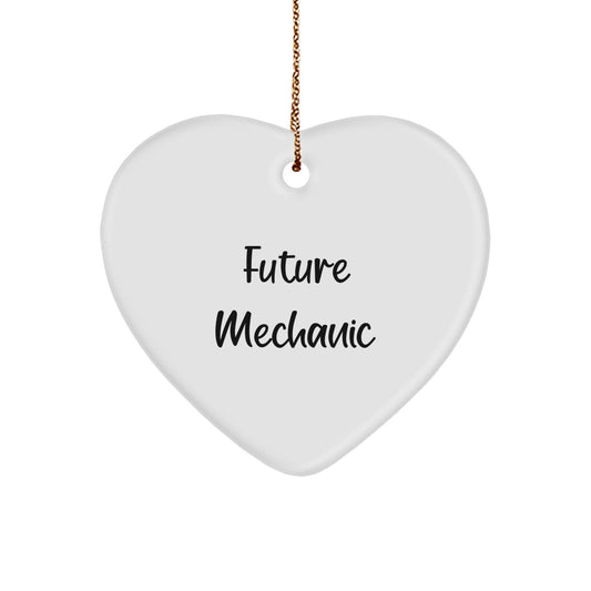 Funny Mechanic Heart Ornament Gifts from Men to Future Mechanic Friends, Funny Mechanic Heart Ornament Gifts for Christmas Unique Present Ideas, Funny Mechanic Heart Ornament for Mechanic Lover - Image 1