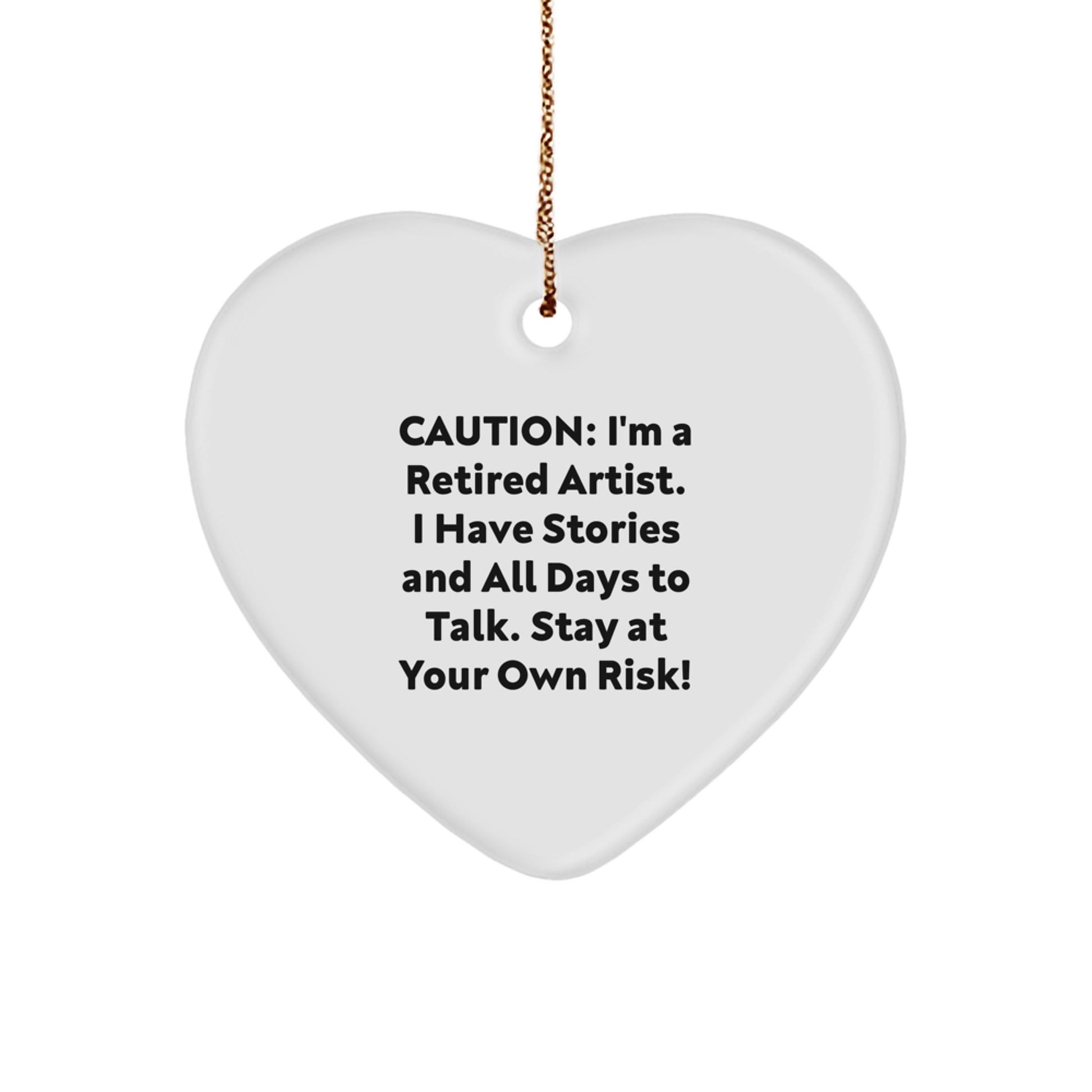 Artist Heart Ornament, Funny Quote - Gifts from Men to Artist Friends - Unique Christmas Unique Gifts for Women - Heart Shaped MDF Decorative Art - Image 1