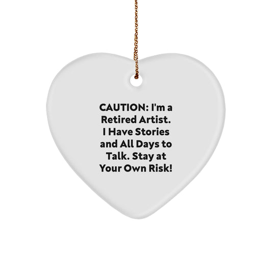 Artist Heart Ornament, Funny Quote - Gifts from Men to Artist Friends - Unique Christmas Unique Gifts for Women - Heart Shaped MDF Decorative Art - Image 1