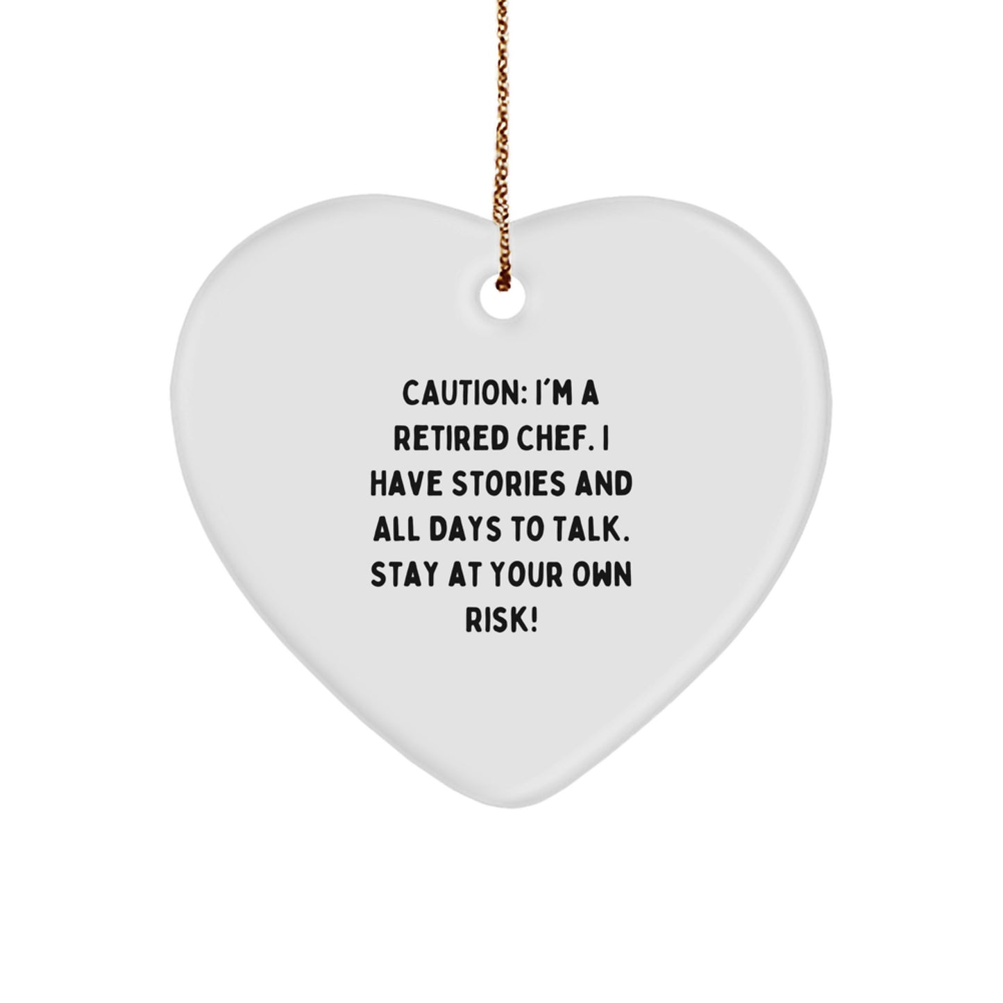 Funny Chef Gifts from Friends for Christmas Unique Gifts - Chef Heart Ornament, Sublimation Printed, Durable MDF, Funny Quote Inside - Image 1