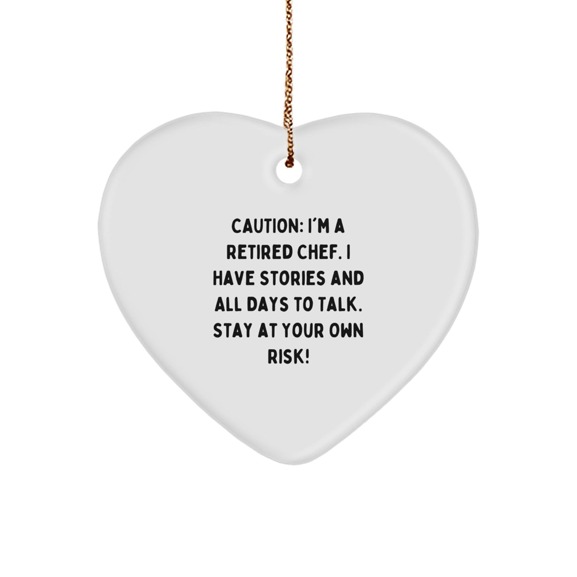 Funny Chef Gifts from Friends for Christmas Unique Gifts - Chef Heart Ornament, Sublimation Printed, Durable MDF, Funny Quote Inside - Image 1