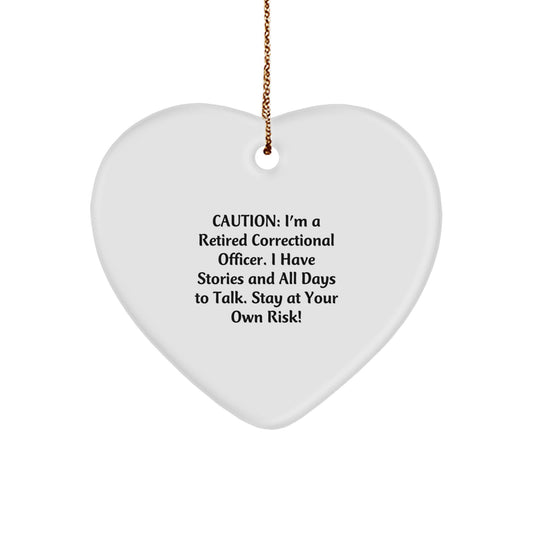Funny Correctional Officer Heart Ornament Gifts from Family to Correctional Officer for Christmas Unique Gifts - Image 1