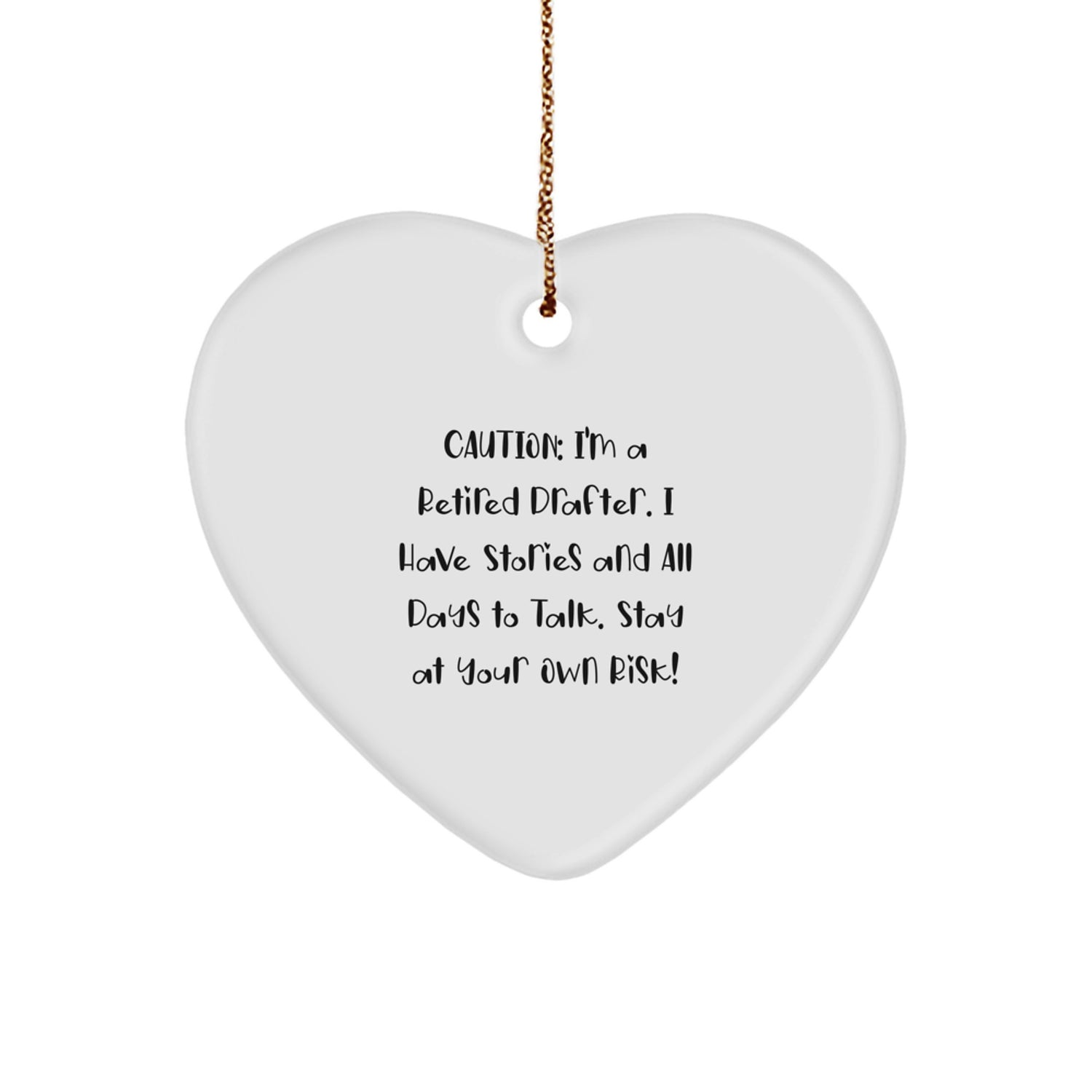 Funny Drafter Gifts from Men, Unique Heart Ornament for Drafter, Christmas Unique Gifts, Retired Drafter Storytelling Heart Decoration - Image 1