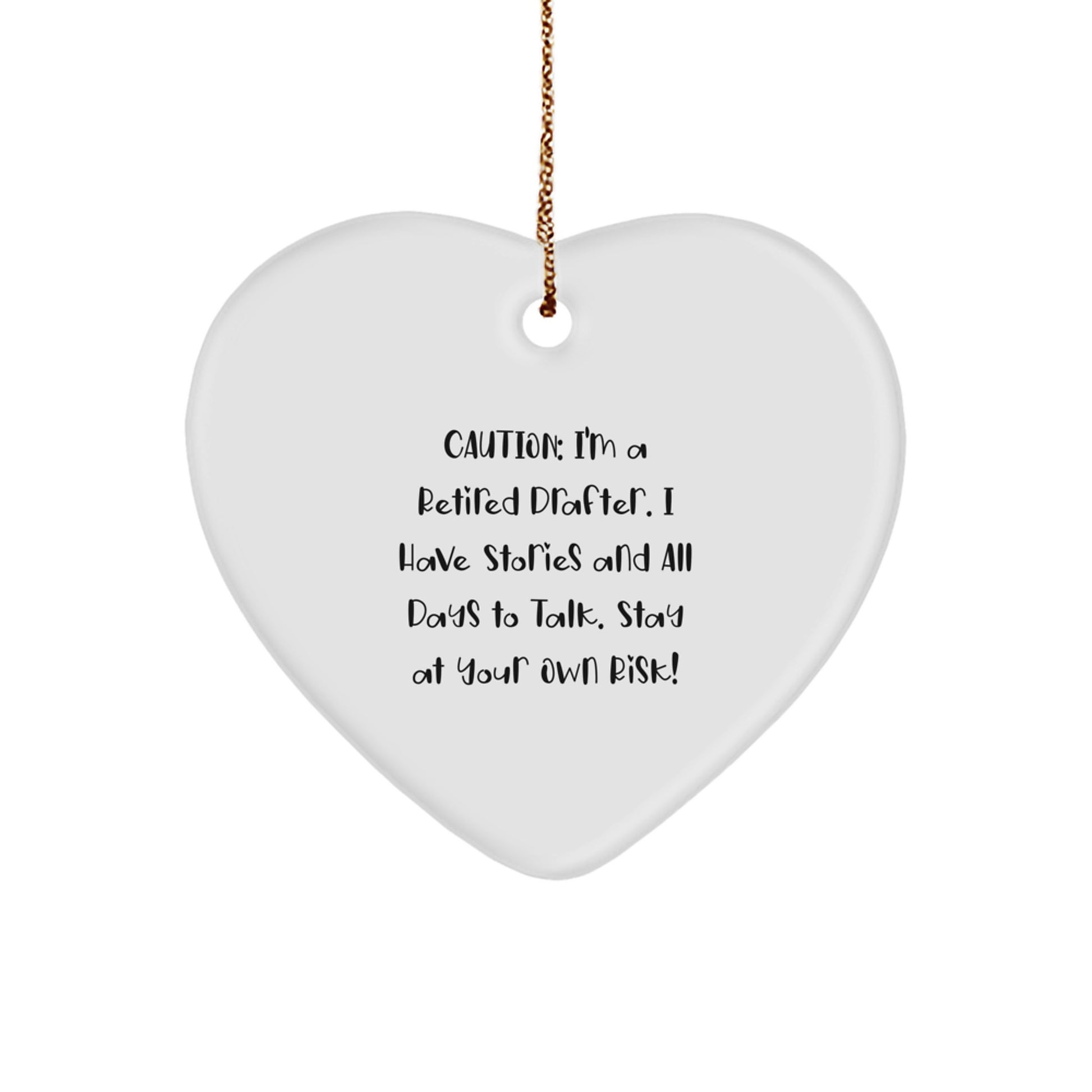 Funny Drafter Gifts from Men, Unique Heart Ornament for Drafter, Christmas Unique Gifts, Retired Drafter Storytelling Heart Decoration - Image 1