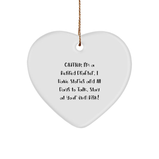 Funny Drafter Gifts from Men, Unique Heart Ornament for Drafter, Christmas Unique Gifts, Retired Drafter Storytelling Heart Decoration - Image 1