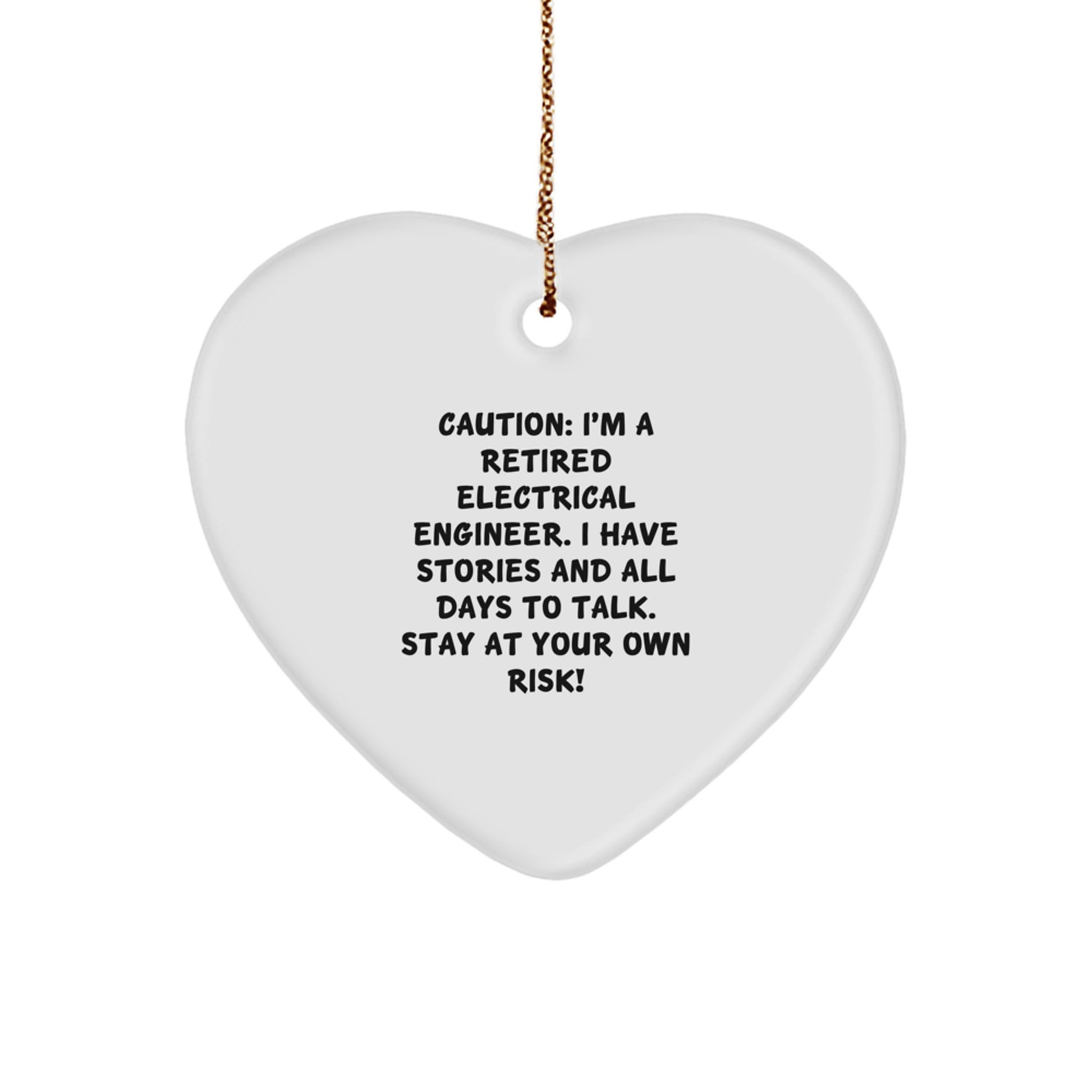 Funny Electrical Engineer Heart Ornament Gift from Men to Electrical Engineer Friends on Christmas Unique Gifts - Image 1