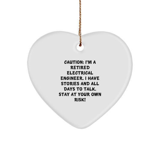 Funny Electrical Engineer Heart Ornament Gift from Men to Electrical Engineer Friends on Christmas Unique Gifts - Image 1