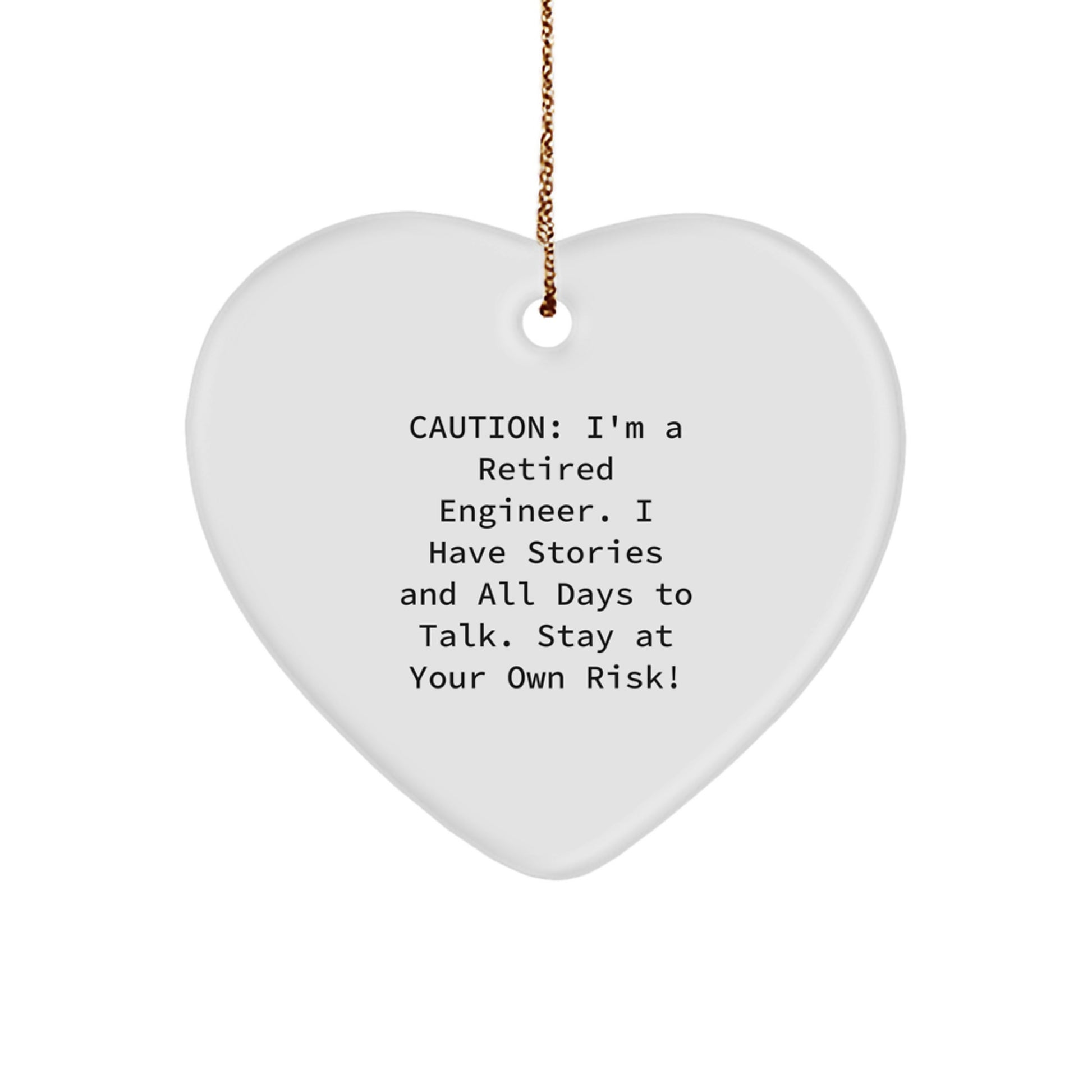 Funny Engineer Heart Ornament Gifts from Men to Gifts for Engineer Friends, Christmas Unique Gifts for Engineer - Image 1