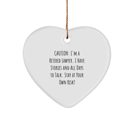 Funny Lawyer Gifts, Heart Ornament, Gifts from Men to Lawyer Husband, Unique Christmas Unique Gifts - Image 1