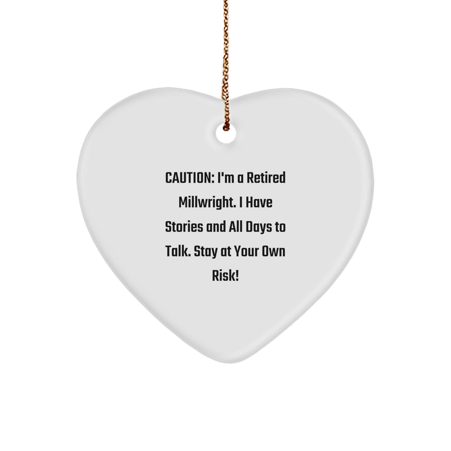 Funny Millwright Gifts from Friends for Men - Retired Millwright Heart Ornament Christmas Unique - Image 1