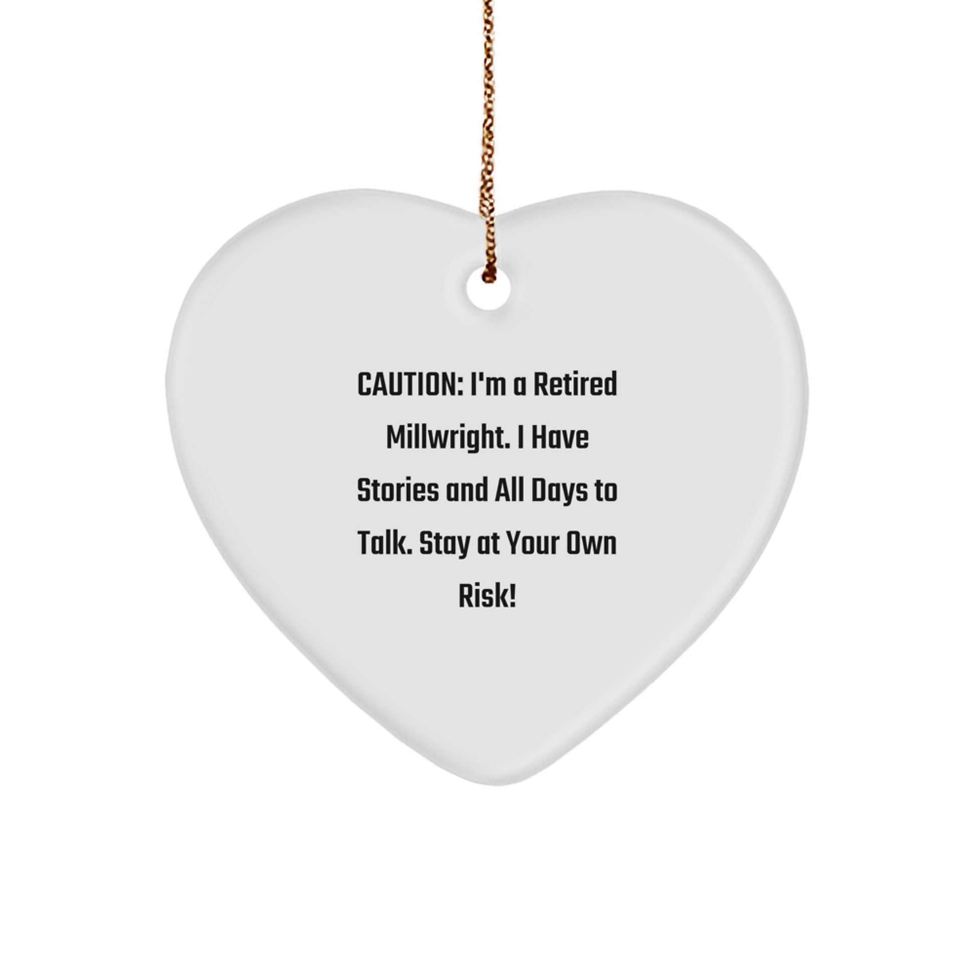 Funny Millwright Gifts from Friends for Men - Retired Millwright Heart Ornament Christmas Unique - Image 1