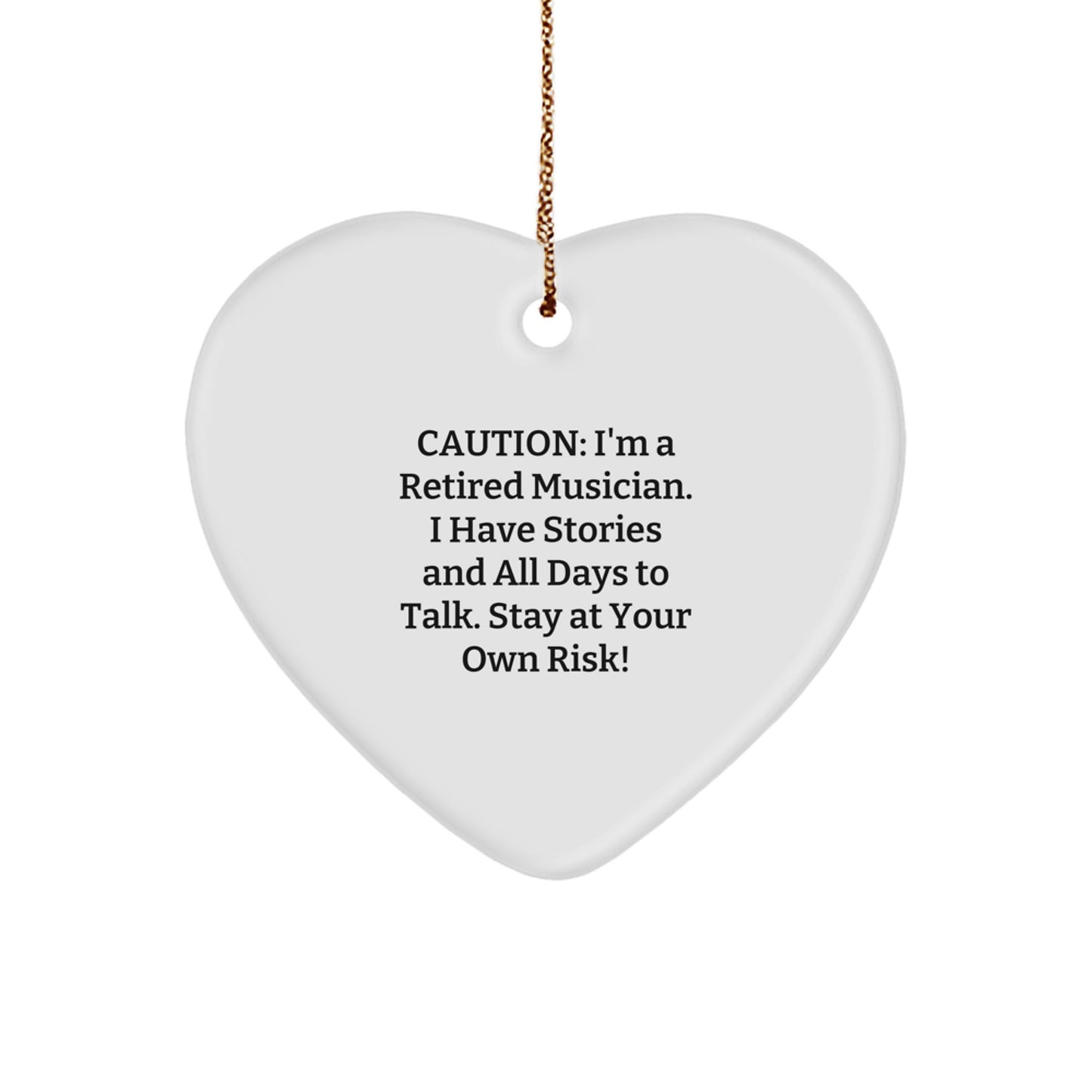 Funny Musician Heart Ornament Gifts from Friends for Musician, Christmas Unique Gifts, Heart Shaped Musician Present - Image 1