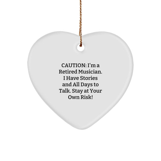 Funny Musician Heart Ornament Gifts from Friends for Musician, Christmas Unique Gifts, Heart Shaped Musician Present - Image 1