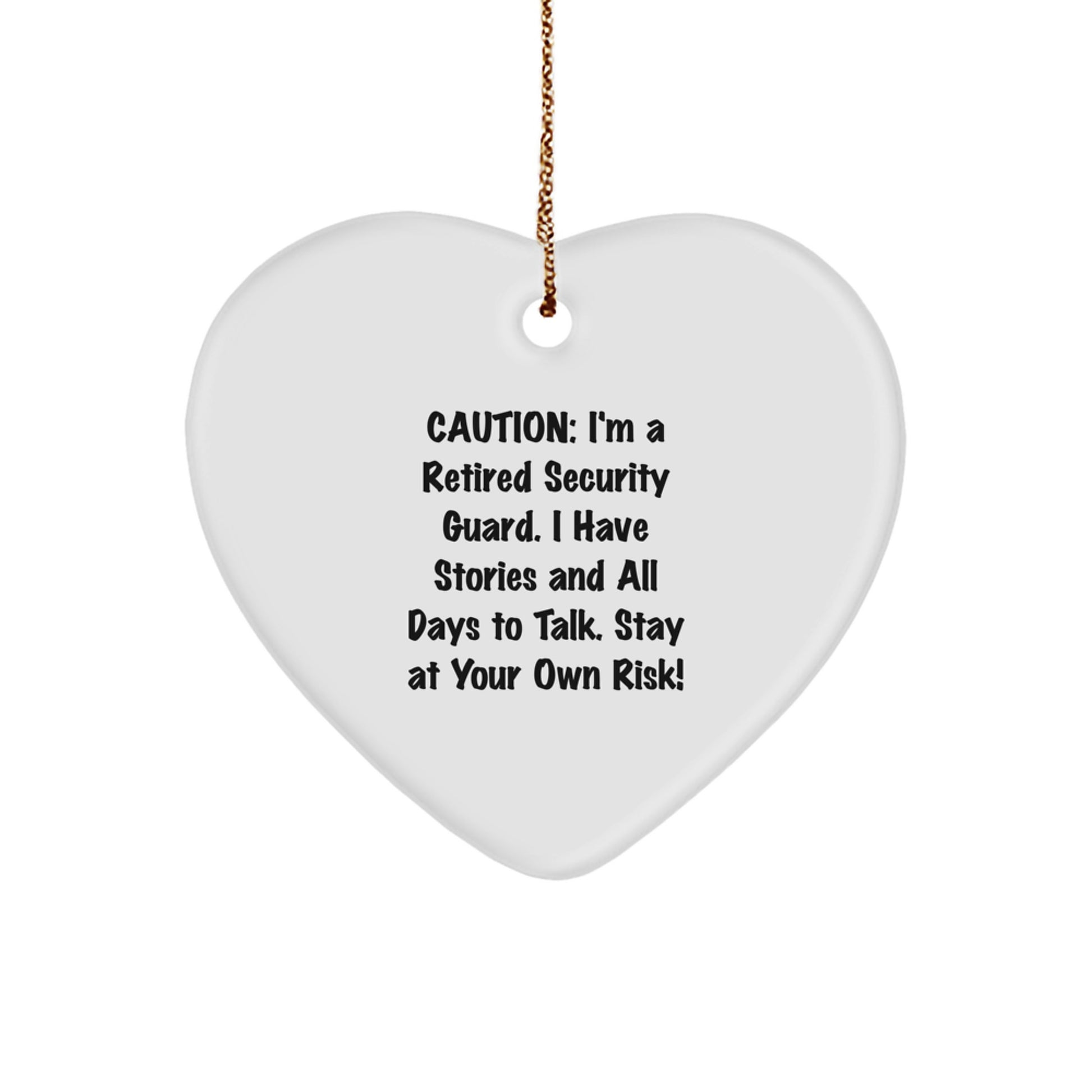 Security Guard Funny Ornament, Funny Heart Ornament for Security Guard Friends, Gifts for Security Guard Men, Heart Shaped Security Guard Ornaments - Image 1
