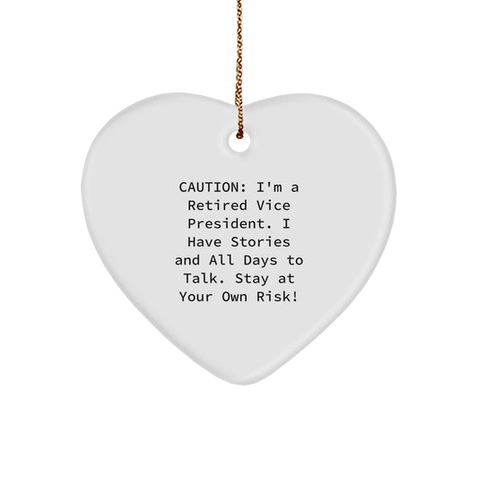Funny Vice President Quotes Heart Ornament, Gifts from Friends for Vice President, Christmas Unique Gifts for Men - Image 1