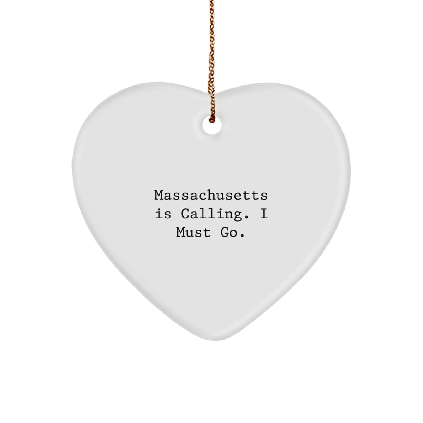 Massachusetts Heart Ornament Gifts from Men to Friends and Family for Christmas - Image 1