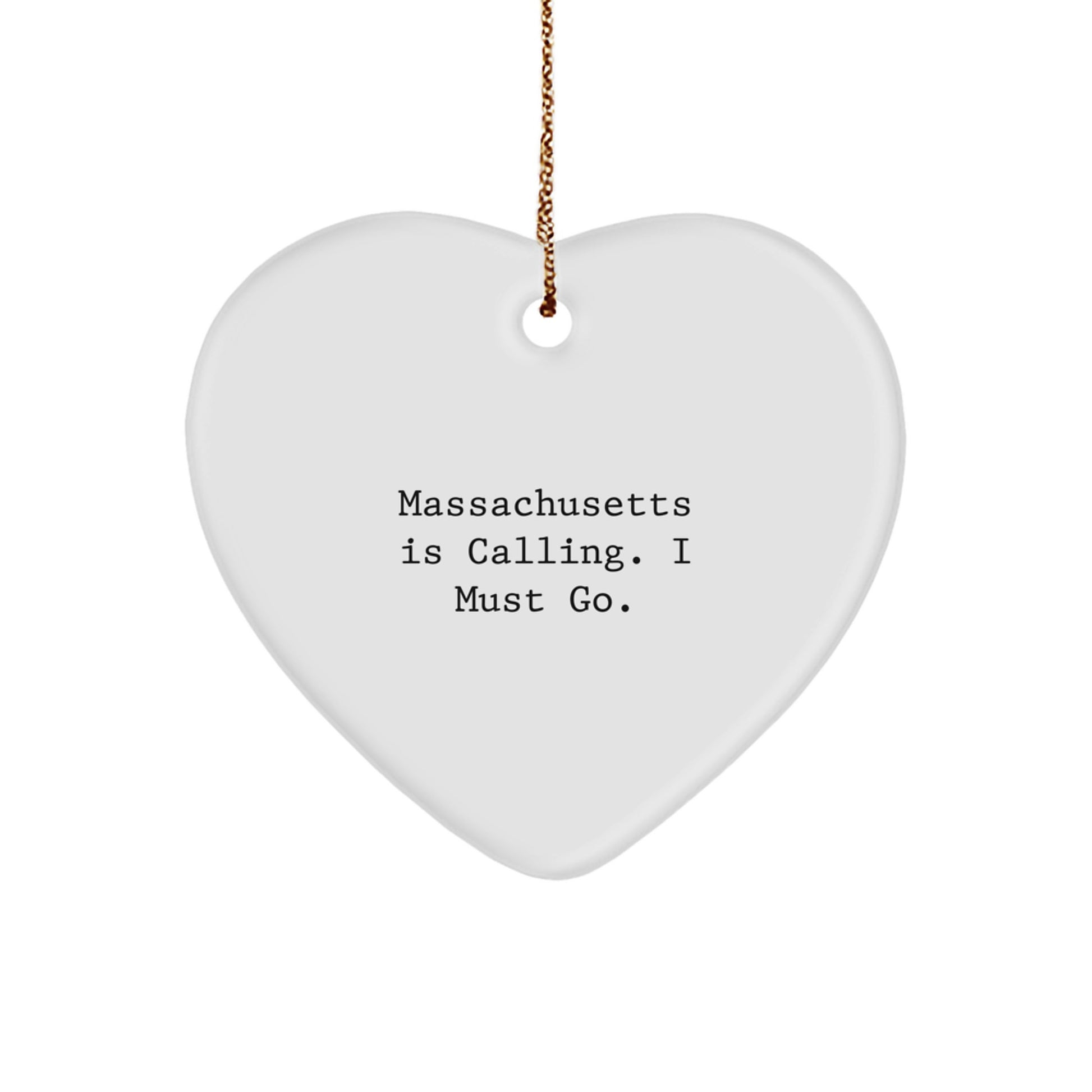 Massachusetts Heart Ornament Gifts from Men to Friends and Family for Christmas - Image 1
