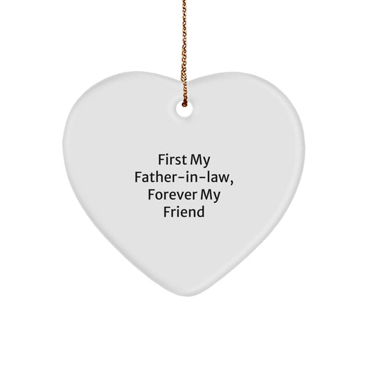 Funny Heart Ornament Gifts from Men to Father-in-law, Forever My Friend Christmas Unique Gifts - Image 1