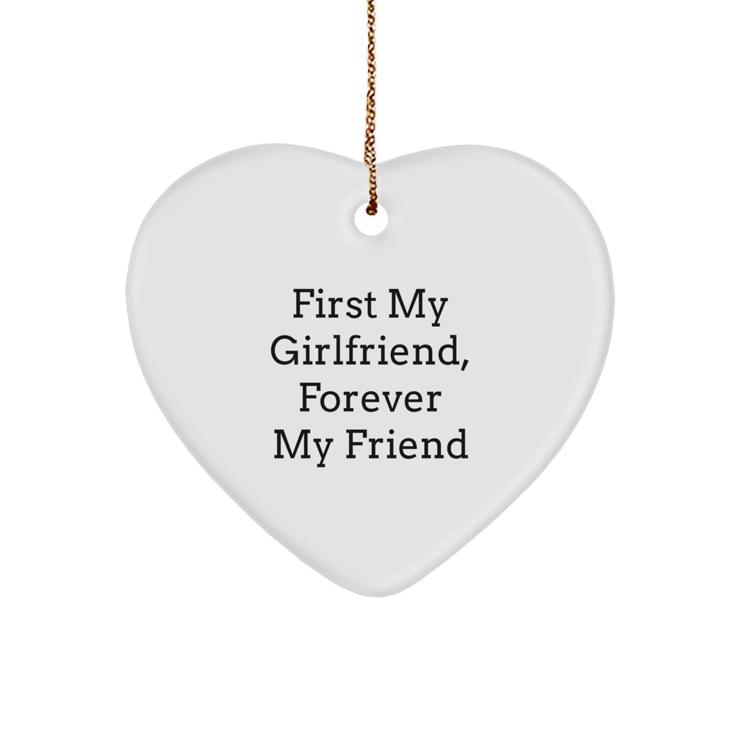 Gifts from Men for Sweetheart, Funny Heart Ornament 'First My Sweetheart, Forever My Friend', Christmas Unique Gifts - Image 1